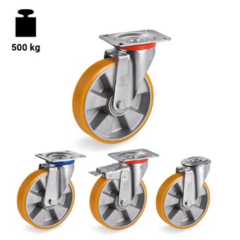 TR-65AL-NL-M-Wheels with standard duty brackets and medium duty brackets